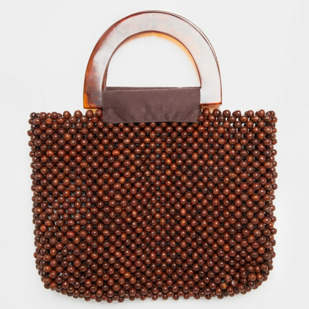 Brown Beaded mini bag